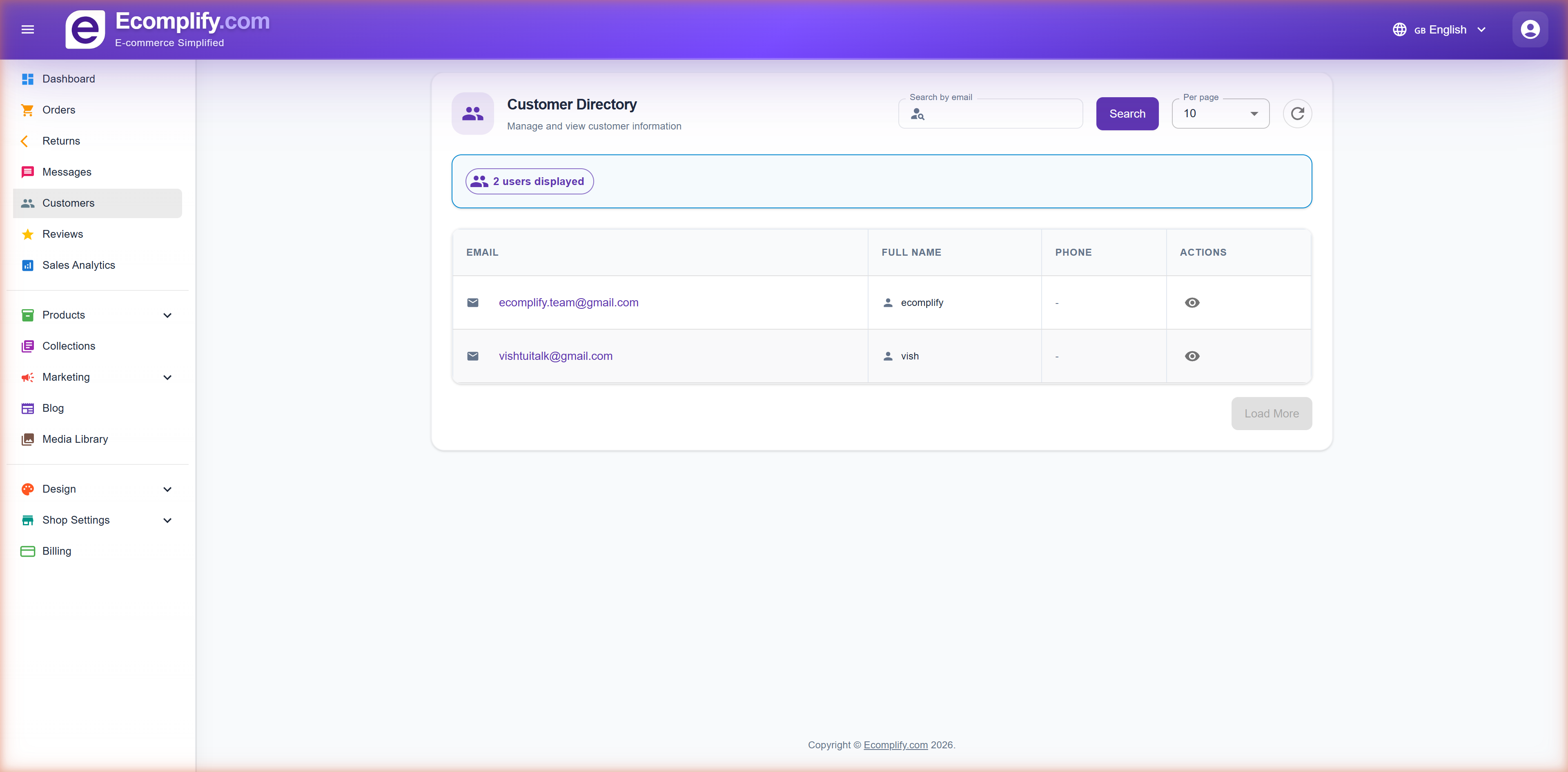 Customer Directory