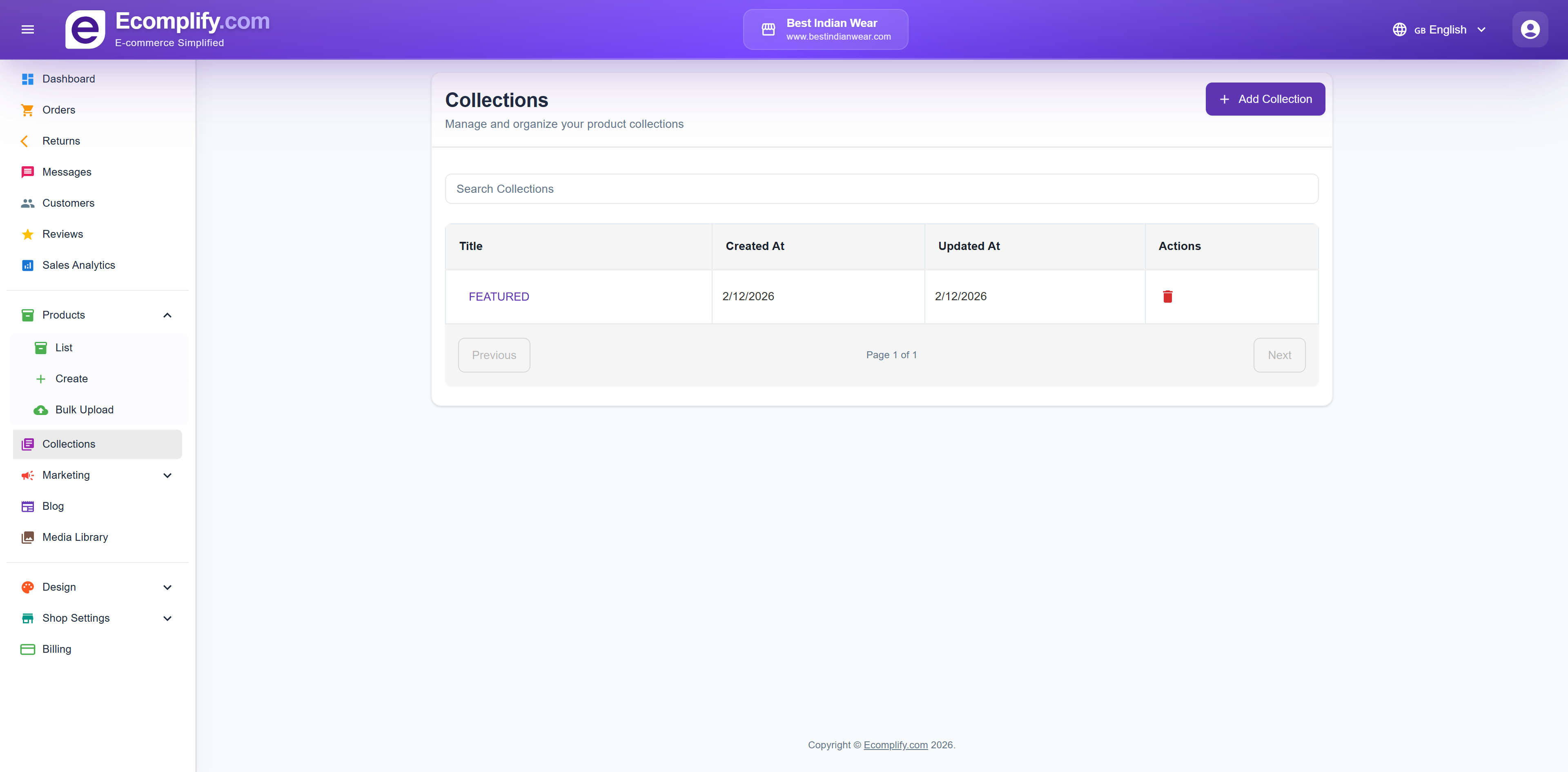 Collections List