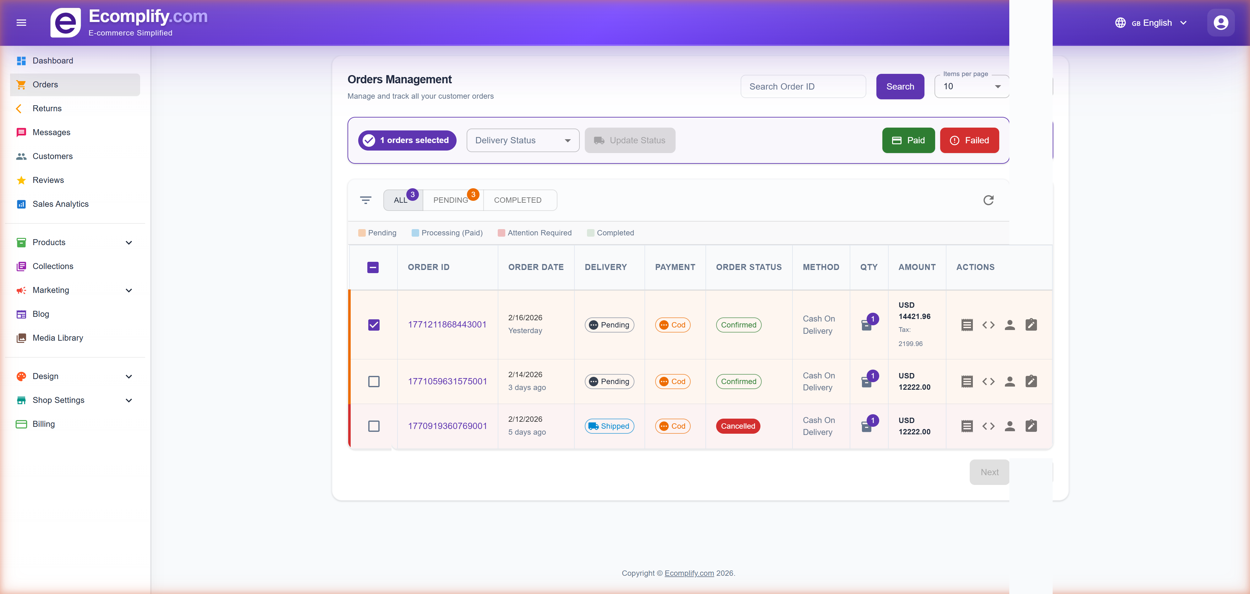 Orders Management